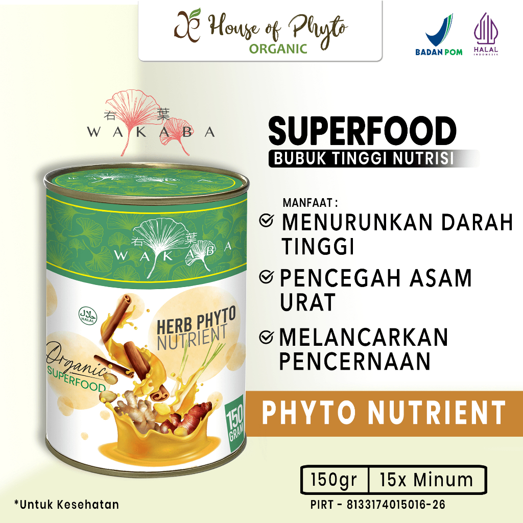 

Phyto Organic Superfood Makanan Sehat Imun Herb Phyto Nutrient 150g