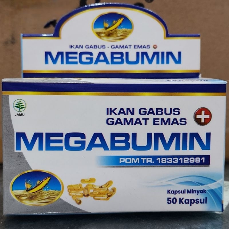 Megabumin 1 botol 50 kapsul ekstrak ikan gabus dan gamat emas