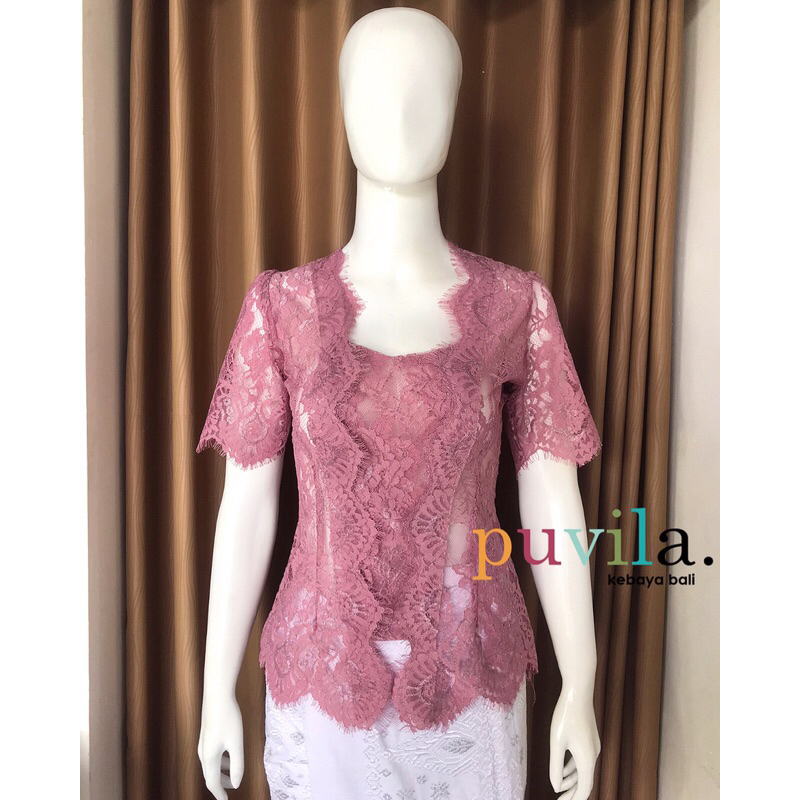 Kebaya Brokat Swaroski Lengan Pendek