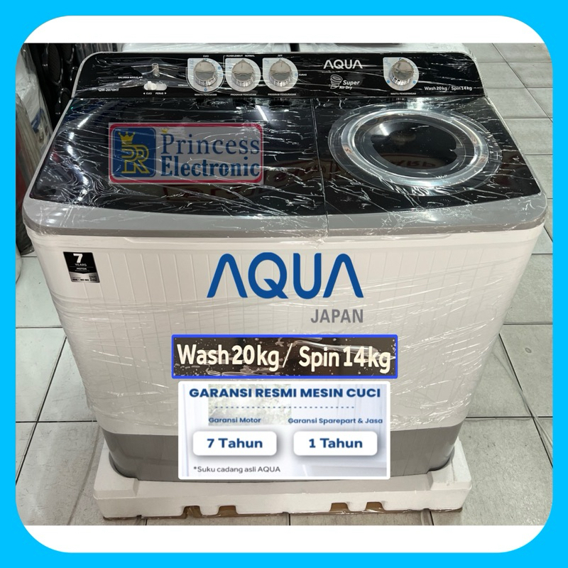 Mesin cuci AQUA 2 Tabung 20 kg QW 2070 HT