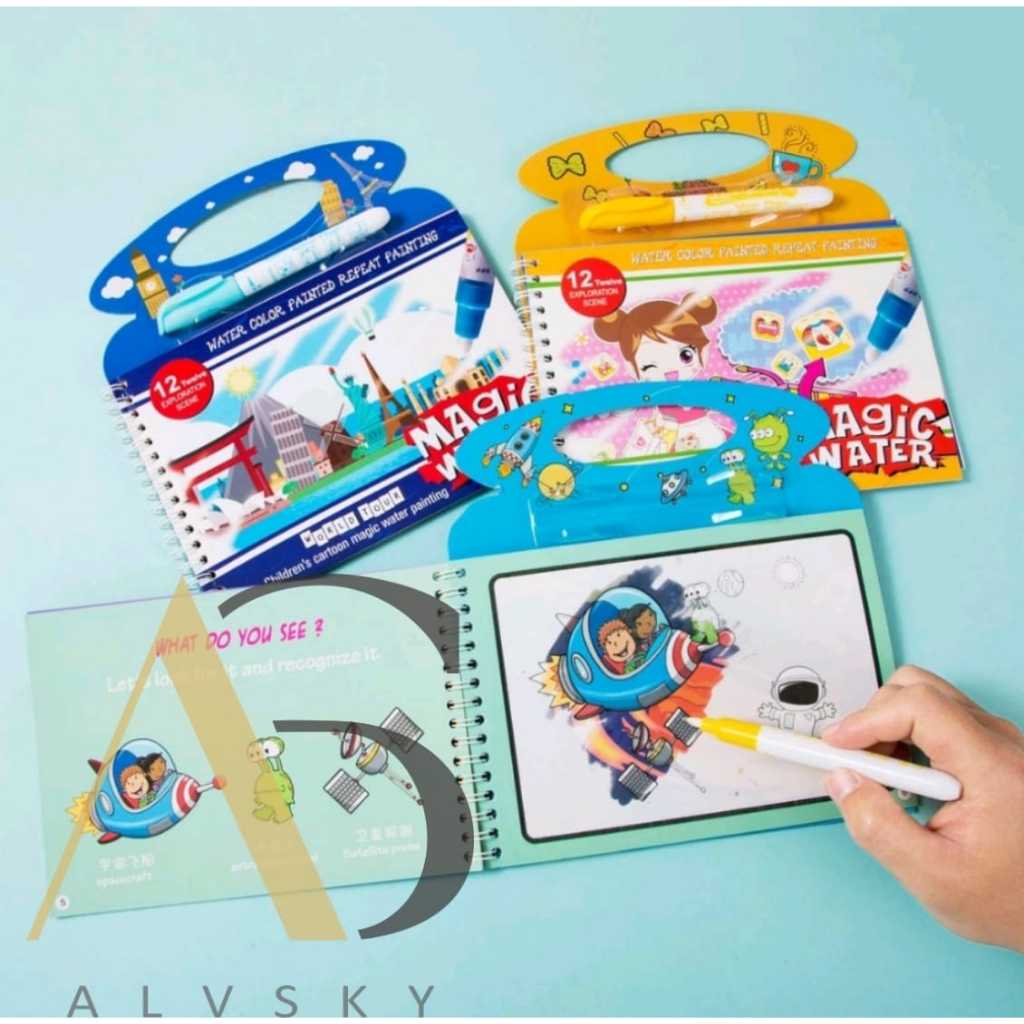 

BUKU ANAK MEWARNAI AJAIB / MAGIC WATERBOOK COLOURING BOOK BESAR