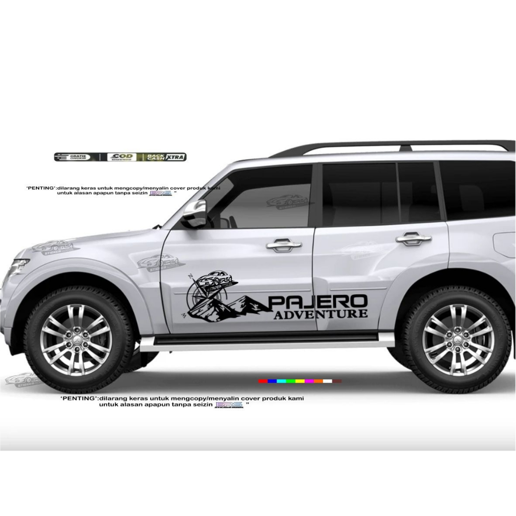 stiker mobil mitsubishi pajero adventure motif kompas gunung cutting stiker