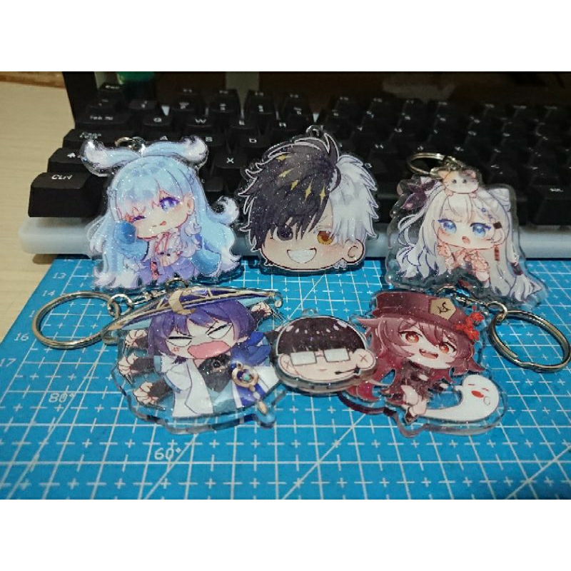 Gantungan Kunci Epoxy Glitter Premium Custom - Keychain Epoxy Custom