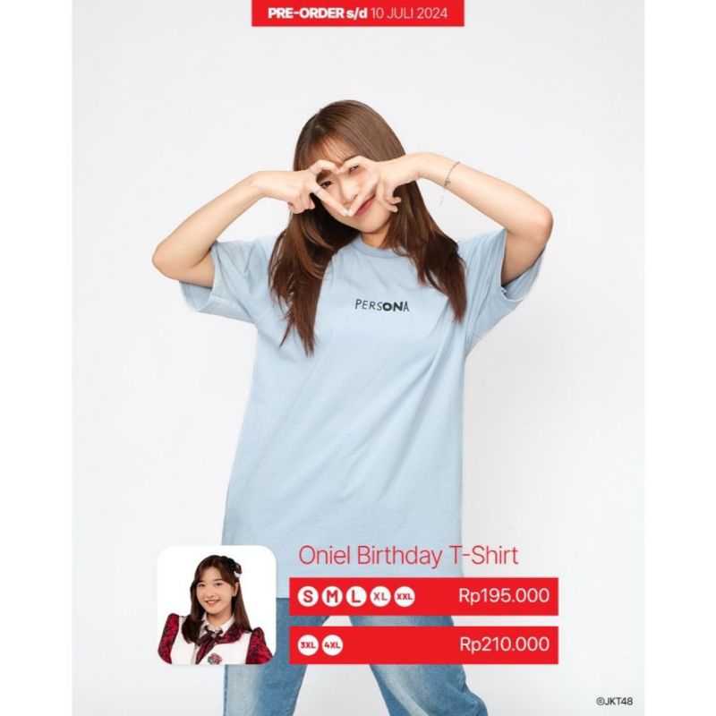 Kaos JKT48 Birthday T-Shirt Cornella Vanisa (Oniel) 2024 - Dusty Blue