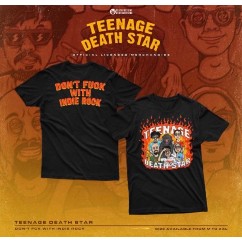 TEENAGE DEATH STAR indie kaos musik tangan pendek hitam - TSHIRT TS ORIGINAL