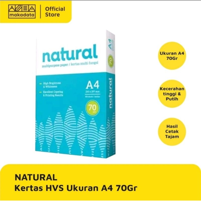 

Alat tulis kertas A4 natural 70gsm