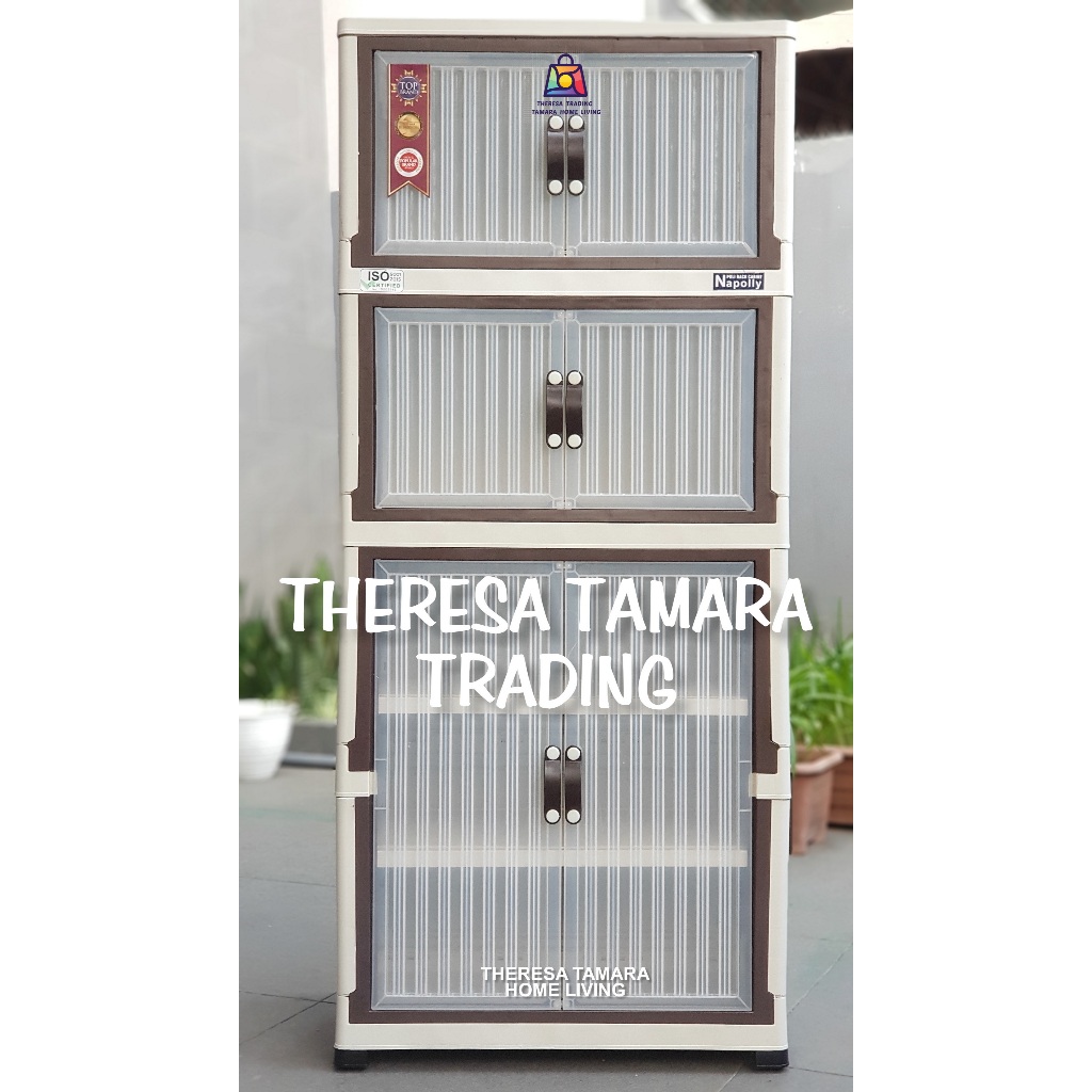 LEMARI PLASTIK NAPOLLY CABINE 1125 POLICABINE 6 PINTU MAGNETIK + RODA LEMARI