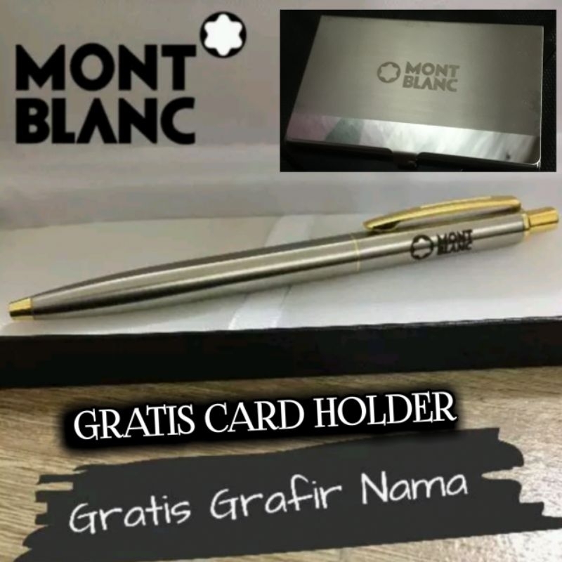 

Bollpoint Mewah Luxury MONBLNC Vintage Gold Clip Gratis Grafir Nama Dan Gratis Card Holder