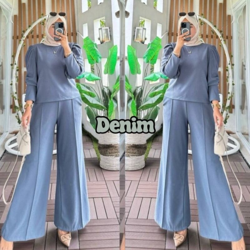 ready oneset setelan Delisha knit import/setelan knit import terlaris