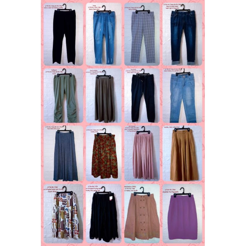 Celana Panjang Kulot / Rok / Jeging / Jeans