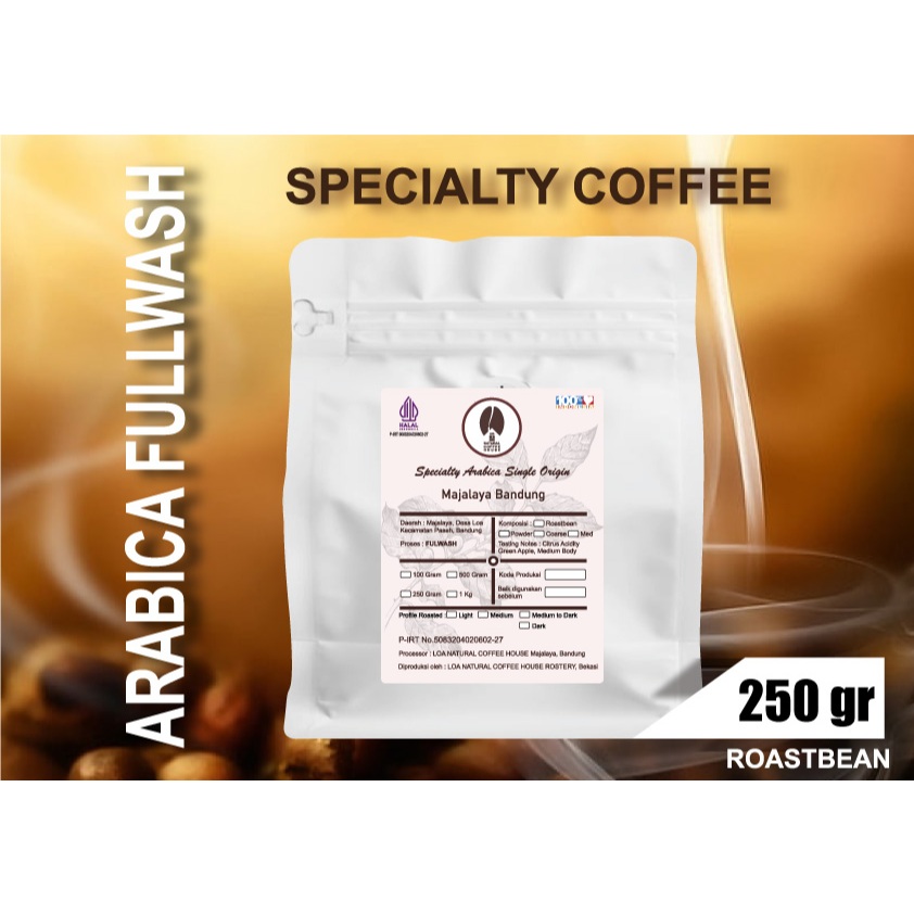 

FULLWASH SINGLE ORIGIN SPECIALTY 100%ARABICA 250 GRAM