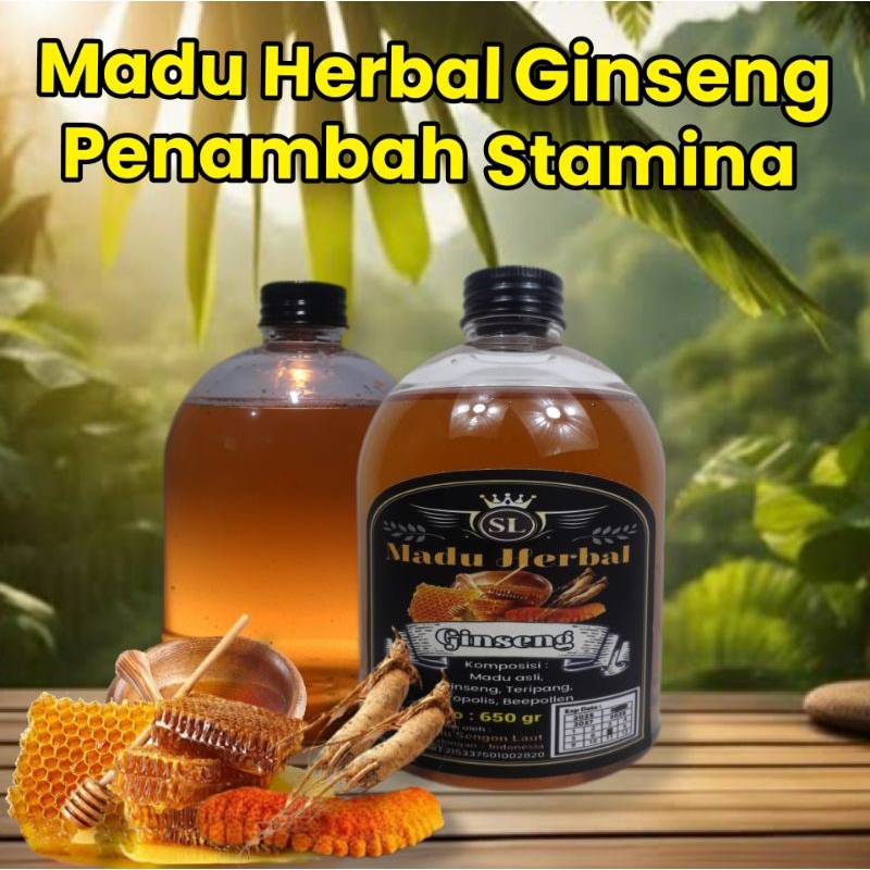 

Madu Herbal Ginseng isi 650gr Penambah Stamina