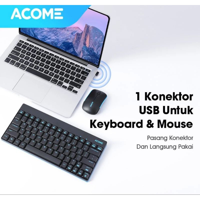 [Second/Bekas] Acome Keyboard & Mouse Wireless Portable 1AKM2000