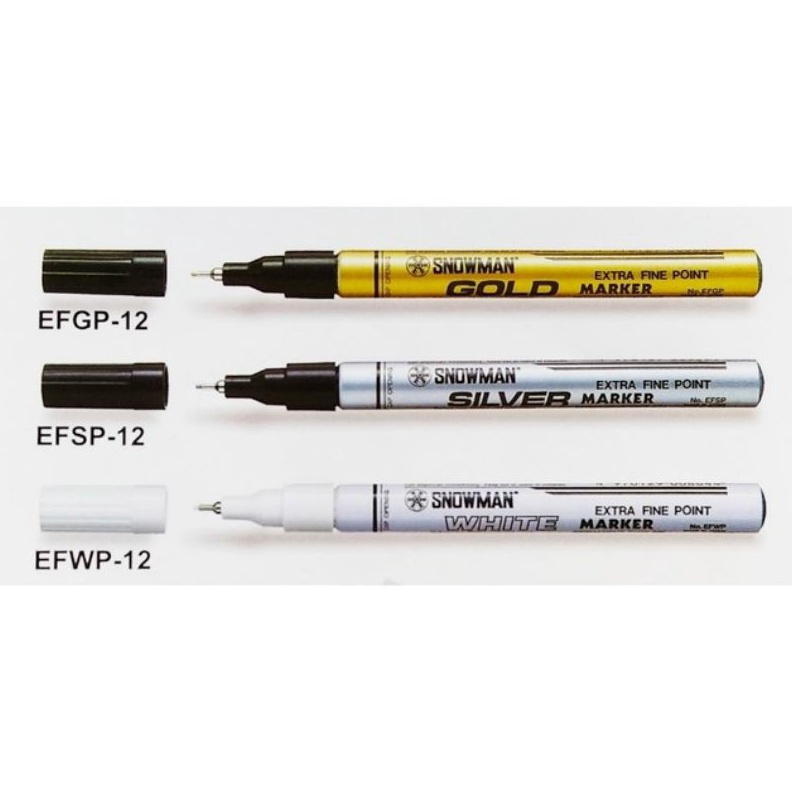 

SPESIAL Spidol Cat Permanen Extra Fine Tip Snowman Gold EFGP12 Silver EFSP12 White EFWP12