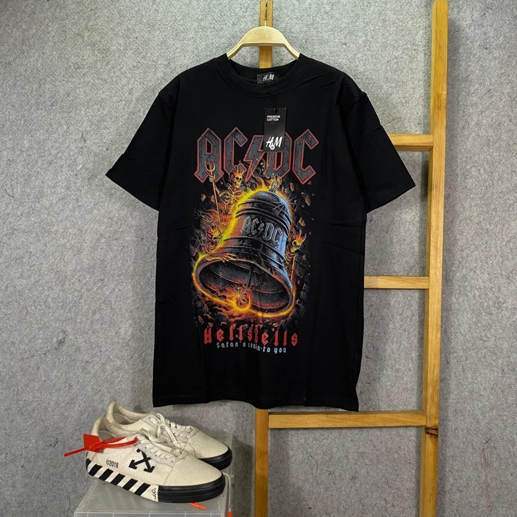 BAJU KAOS TSHIRT MUSIC BAND ACDC AC DC HELLS BELLS BLACK