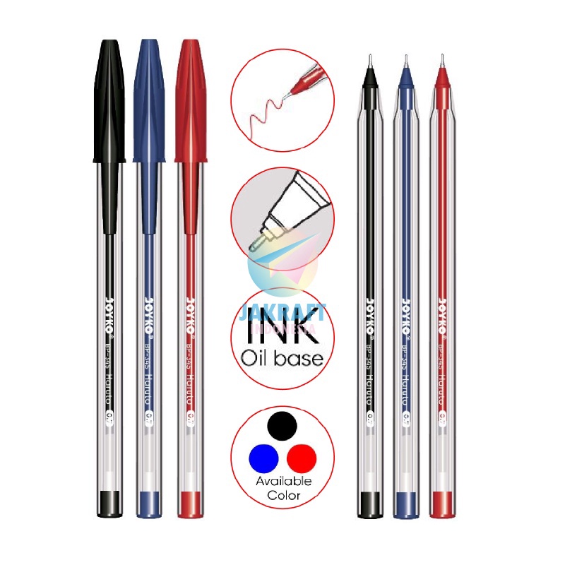 

DISKON 12 Pcs Pulpen Bolpen Ballpoint Pen JOYKO BP345 Haruto 7 mm Murah Anti Macet