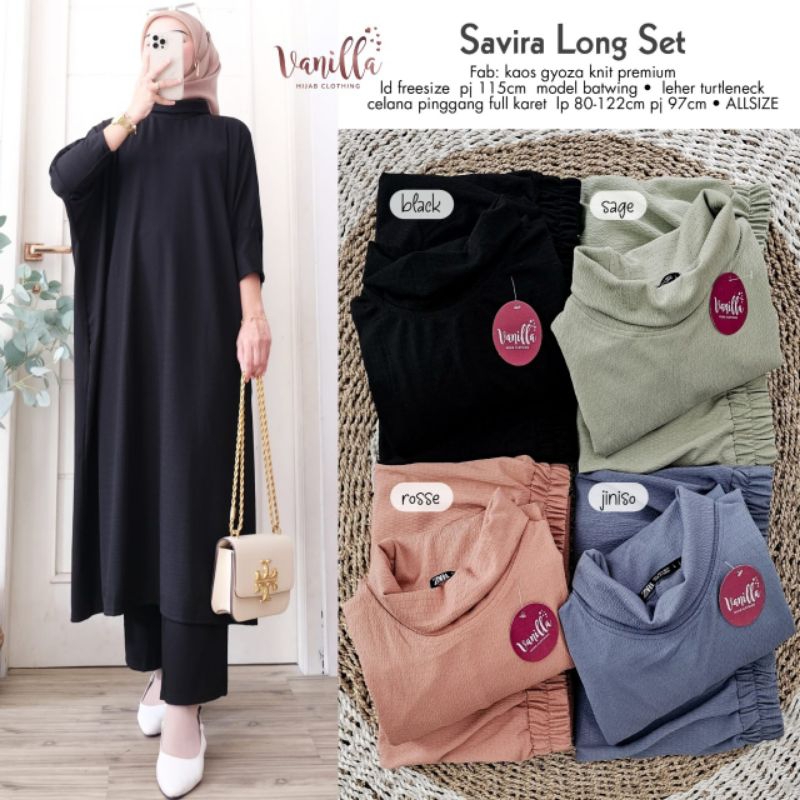 SAVIRA LONG SET JUMBO SETELAN TUNIK KAOS OVERSIZE ONE SET WANITA MODEL BATWING KEKINIAN