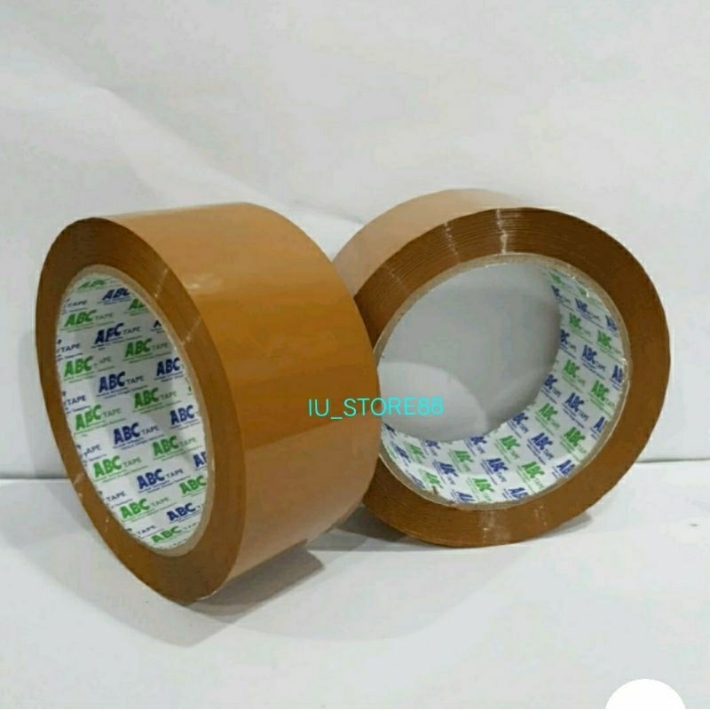 

Lakban Coklat Bening ABC 90 Yard 48mm / Lakban Coklat Bening 2inch Untuk Packingan