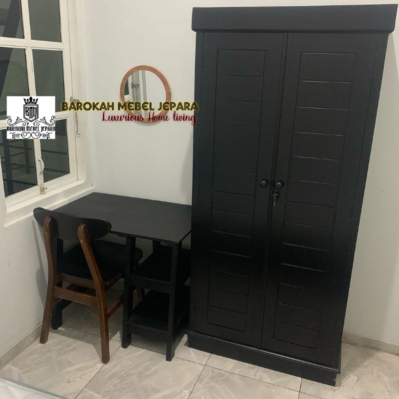 Paket Set Lemari anak & meja belajar kayu jati minimalis
