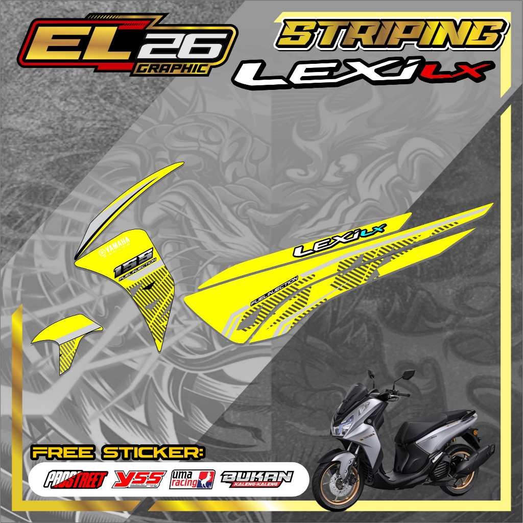 270 STRIPING STICKER YAMAHA LEXI LX 155 - STICKER YAMAHA LEXI LX 155 MOTIF ABSTRAK