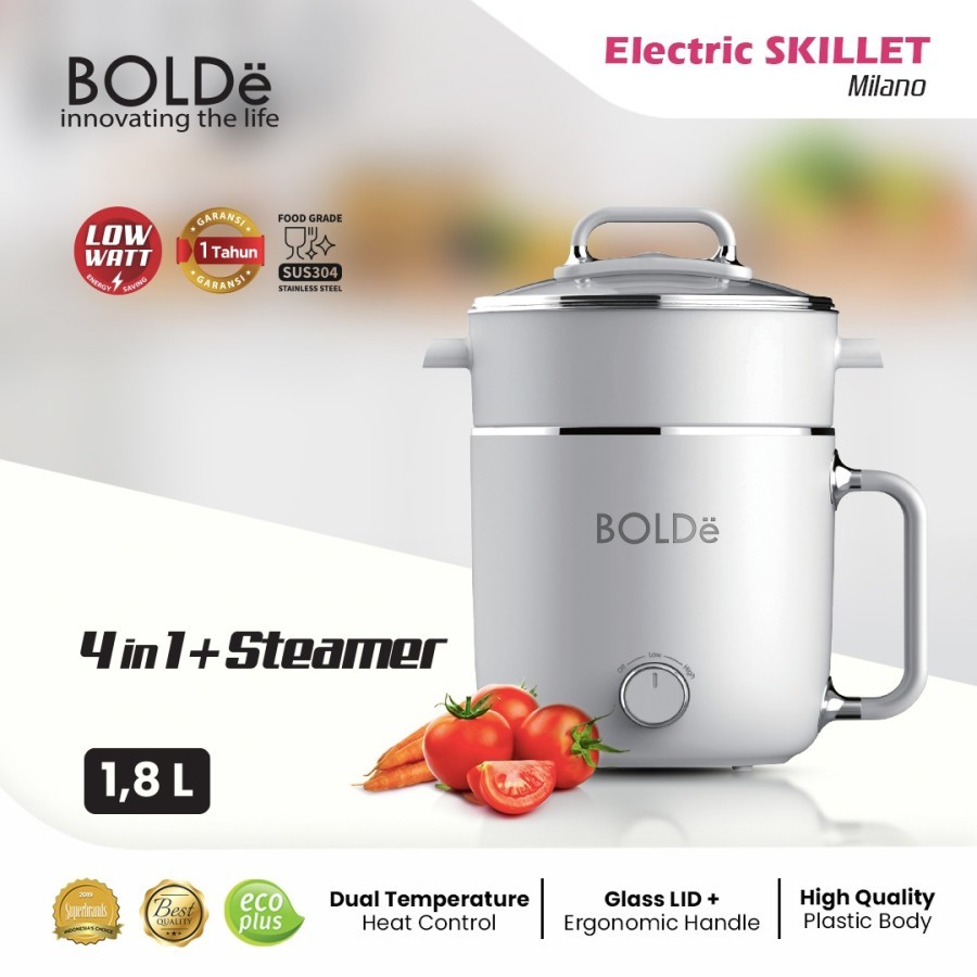 BOLDe Panci Listrik ELectric Skillet Milano/ Stainless Steel Panci Listrik