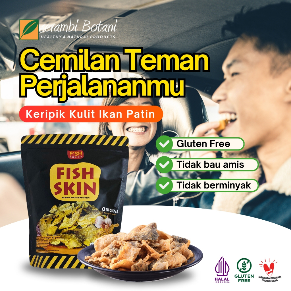 

Kerupuk Kulit Ikan Patin Fish Skin Keripik Salted Egg Telur Asin/Original/Pedas Kemasan 50 gr