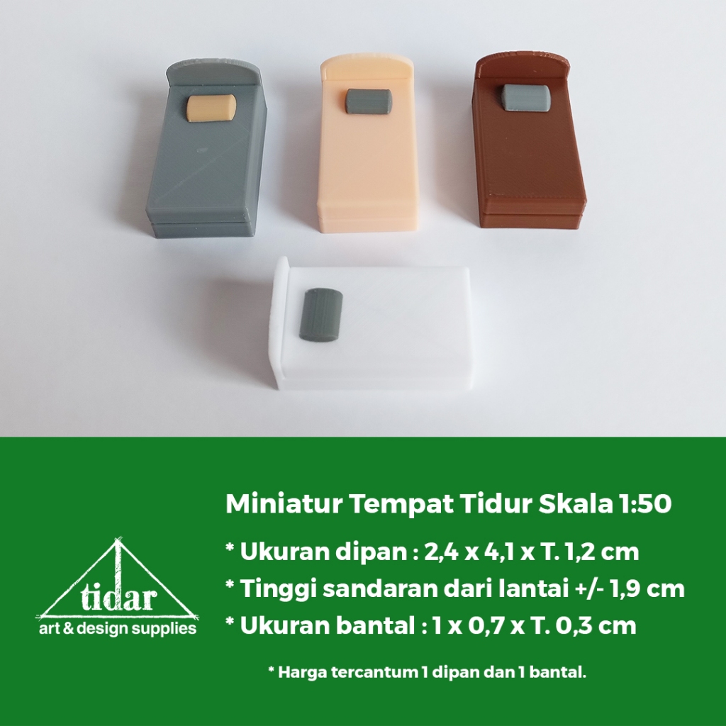 

[MR] AN -Miniatur Maket Dipan / Ranjang / Tempat Tidur Single Skala 1:50 #2
