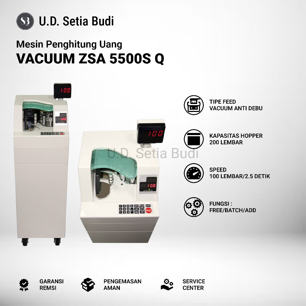 Mesin Penghitung Uang Vacuum ZSA 5500SQ Asli dan Bergaransi