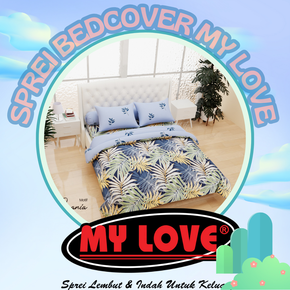 My Love Sprei Bed Cover set 180x200 | 160x200 | 200x200 | 120x200 | 100x200 bahan katun CVC tebal le