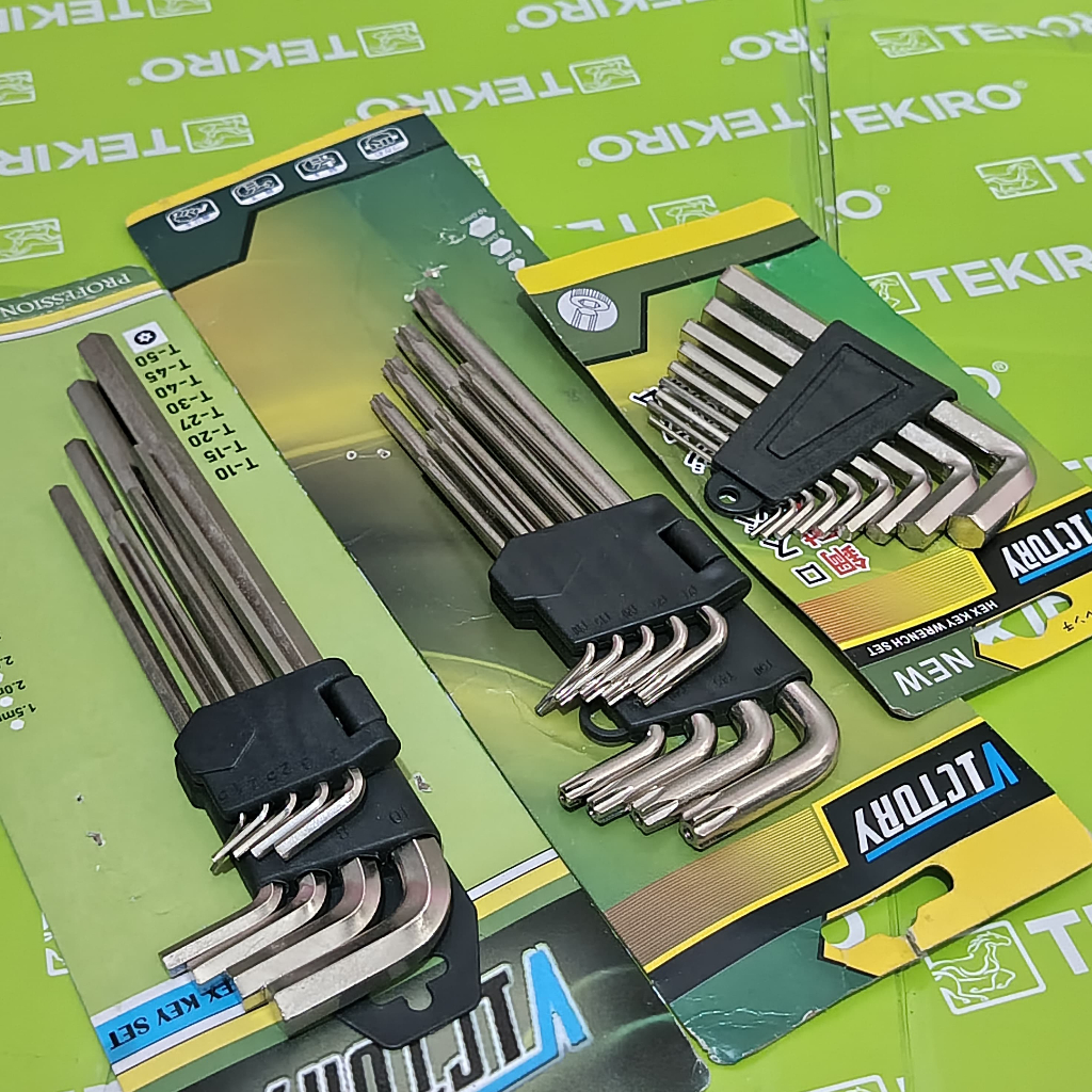 Kunci L Set 9Pcs Biasa + Bintang Panjang Victory / Tersedia Kunci L Tekiro