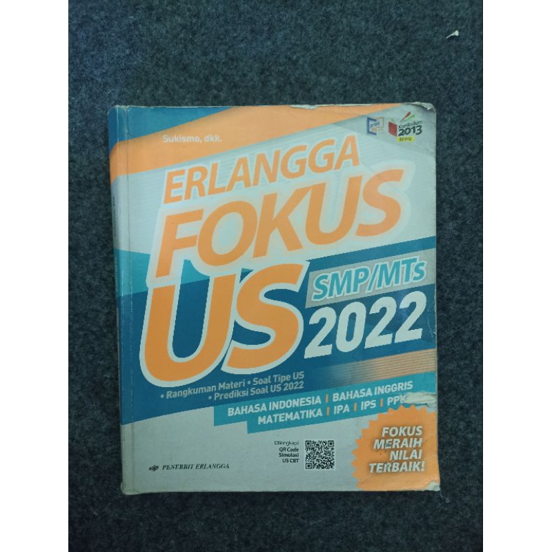 [preloved] Erlangga Fokus Us Smp/Mts Kelas 9 Tahun 2022 Original Bekas