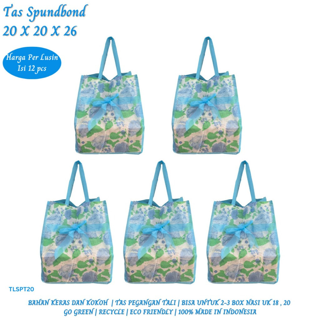 

Tas Spunbond Tas Hajatan Pita Goodie Bag Ukuran 20x20 Cm (Isi 12 Pcs-TLSPT20)