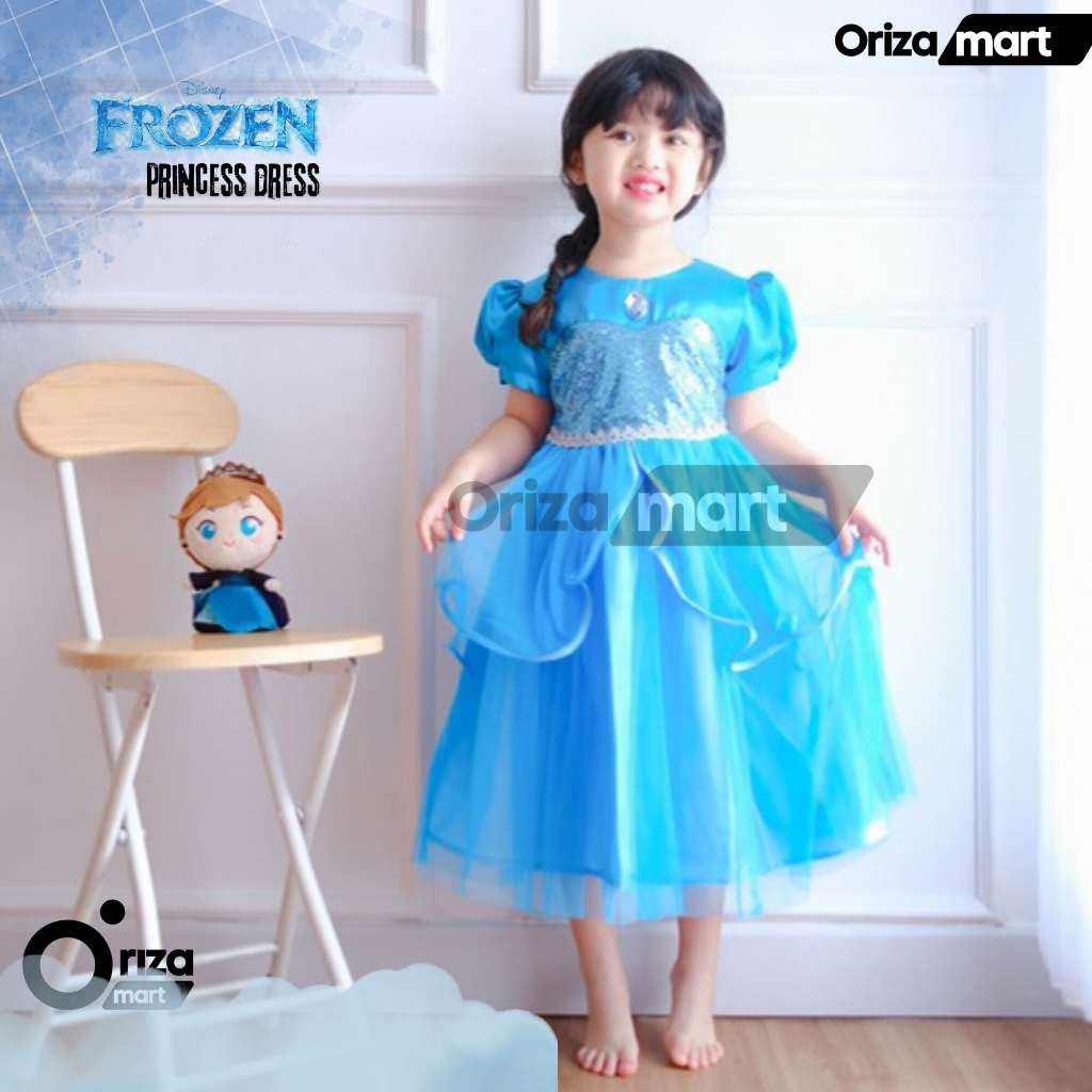 GAUN PRINCESS FROZEN | BAJU ANAK PRINCESS PEREMPUAN | GAUN ANAK PEREMPUAN | BAJU FROZEN ANAK PEREMPU