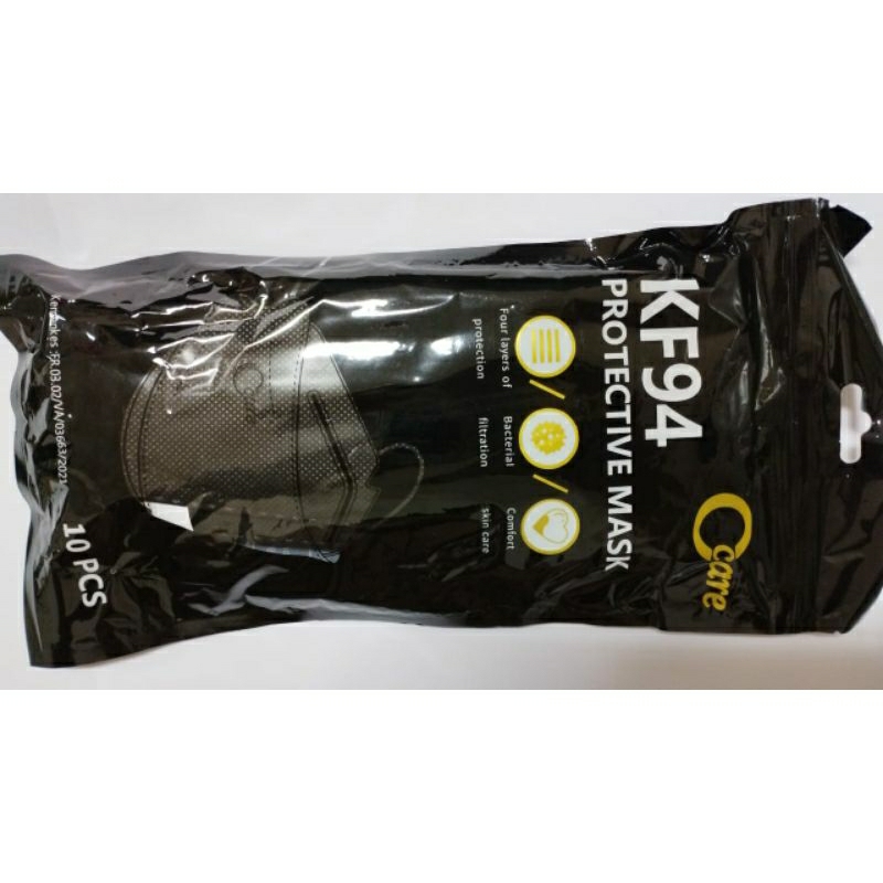 MASKER C CARE KF94 HITAM ISI 10