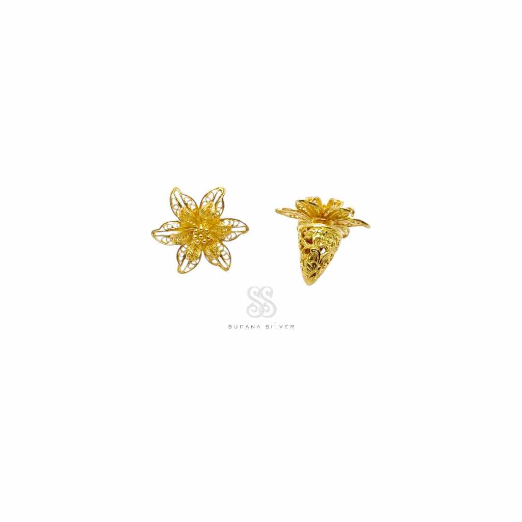 Anting Subeng Kenari Perak 925 Gold Plated Aksesoris Fashion Bali