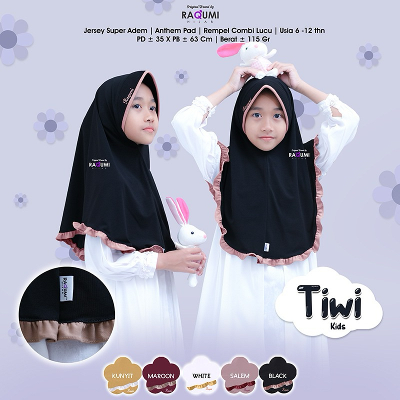 TIWI KIDS BRAND ORI BY RAQUMI // HIJAB KIDS // HIJAB ANAK // HIJAB SEKOLAH // HIJAB INSTAN // HIJAB 