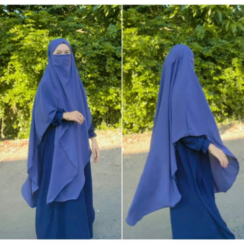 FRENCH KHIMAR WOLFIS OVAL SYAR'I JUMBO / FRENCH KHIMAR WOLFIS FREE CADAR TALI KEKINIAN VIRAL
