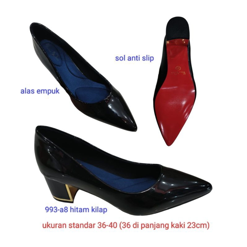 sepatu heels wanita polos hak besar sepatu kantor hak tahu sepatu kerja wanita hak tahu sepatu kanto