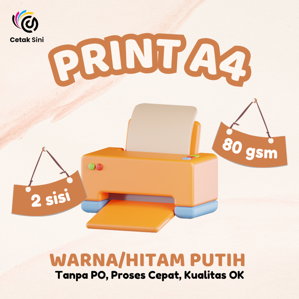 

Print A4 80gsm 2 sisi by Cetak Sini