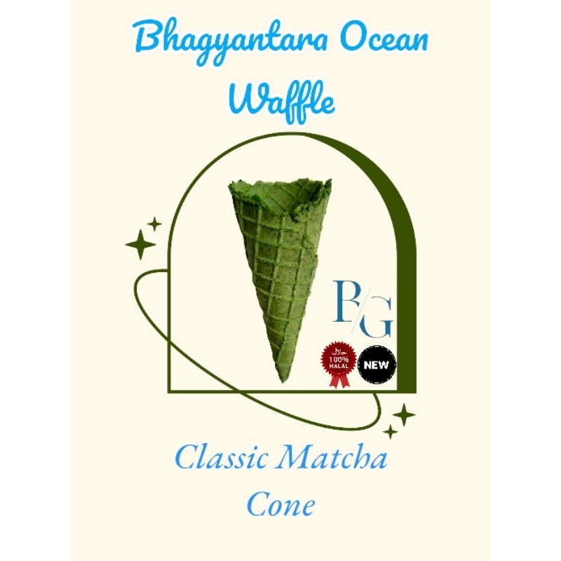 

Waffle Classic Matcha Cone, Waffle Cone,Cone Ice Cream, Waffle Ice Cream Isi 100Pcs/Box
