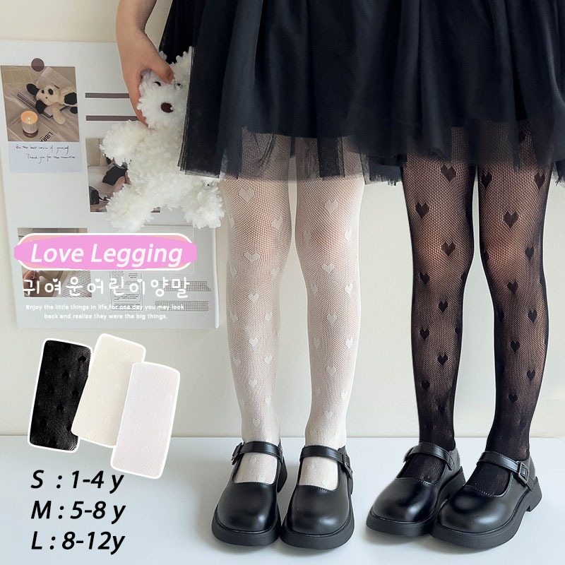 stocking legging jaring love anak perempuan