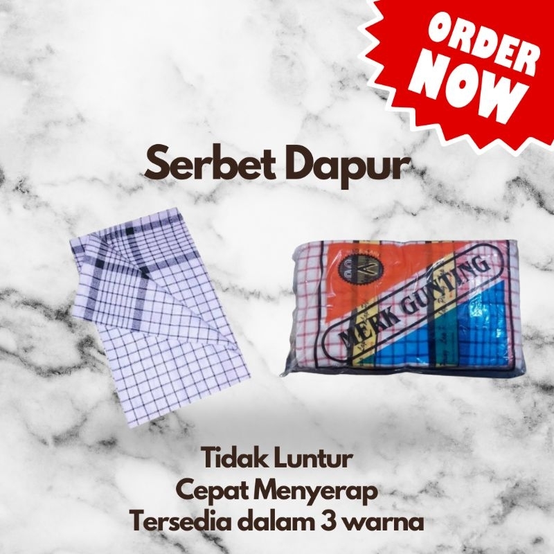 [READY STOCK] SERBET DAPUR CAP GUNTING | KAIN LAP DAPUR CAP GUNTING | SERBET PETAK CAP GUNTING