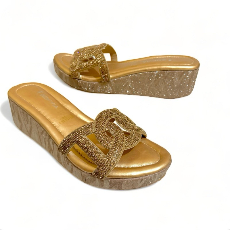 SOFIYA WEDGES GLITTER TINGGI 5cm WEDGES PESTA WANITA