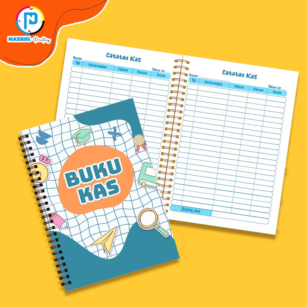 

(KHUSUS CUSTOM) Buku Kas Catatan Keuangan Buku Rekap Buku lain lain A5 A4 Jilid Spiral Tabel Full Warna isi tabel berwarna