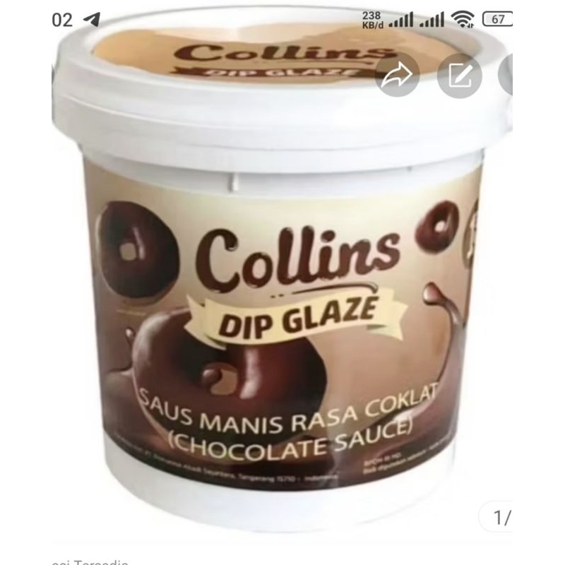 

Collins DIP GLAZE Coklat selai 1 kg