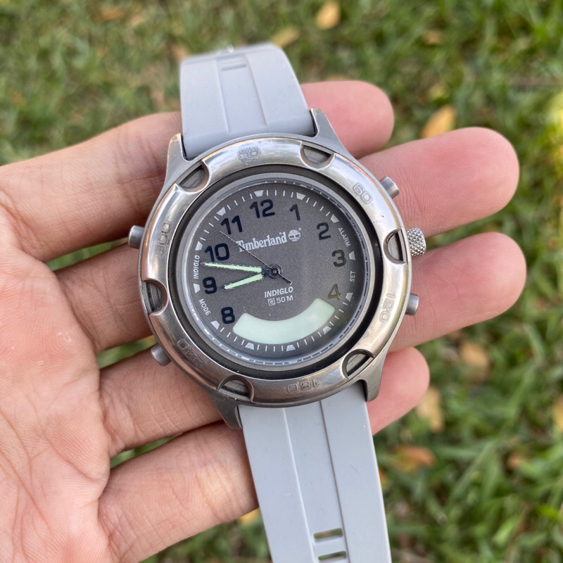 jam tangan Timberland Indiglo 50M Quartz Diver Outdoor Adventure jadul antik rare