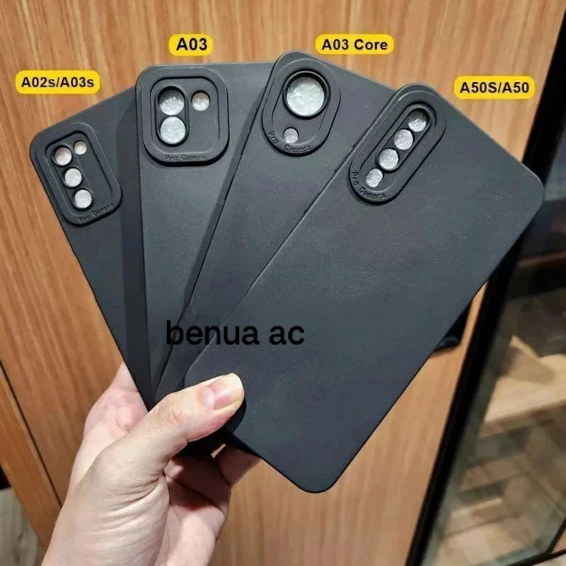 SLICON/CASE FULL BLACK SAMSUNG A02 A02S A03 A03S A03 CORE A50 A50S TPU CANDY CASE PRO PELINDUNG CAME