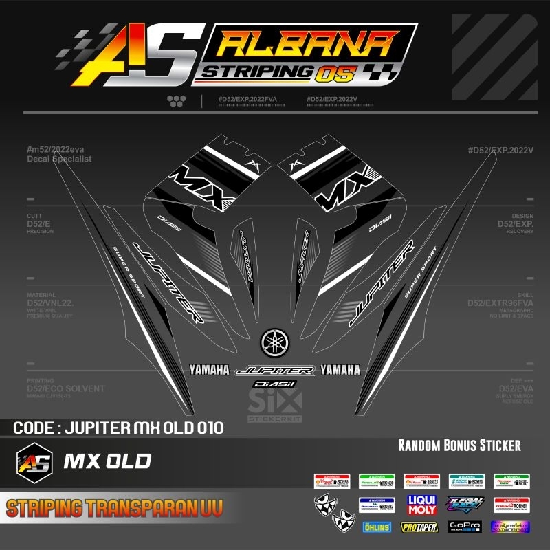 STRIPING TRANSPARAN JUPITER MX 135 OLD/STICKER VAREASI JUPITER MX OLD TRANSPARAN UV EDISI MX