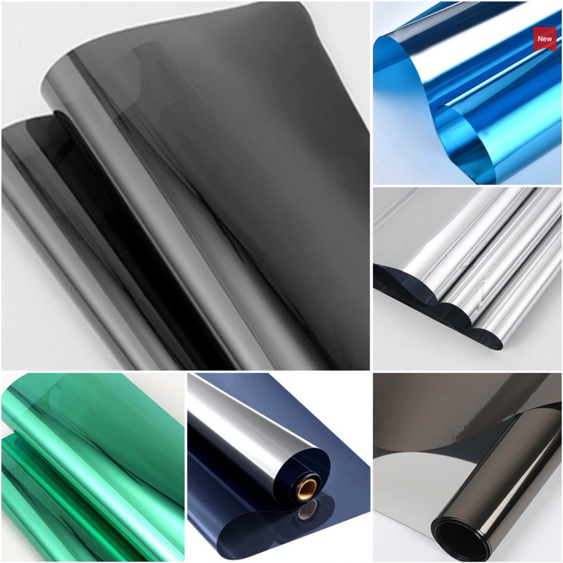 Sticker Kaca Window Film Oneway Mirror Stiker One Way Cermin Pintu Jendela Riben 80% Warna Hitam Bla