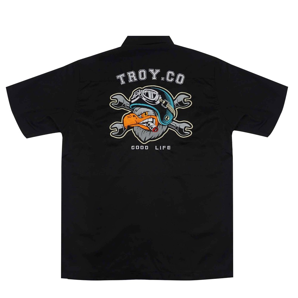Troy Company Workshirt Workwear Engineers Black Hawk - Kemeja Kerja Work Shirt Hitam WSD 2621